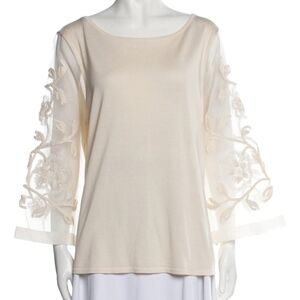 Escada Silk Bateau Neckline Blouse Size: US16, EU46